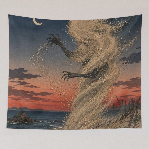 Item preview, Sand Mistress - Vintage Japanese Obake Yokai Ukiyo-e Woodblock designed and sold by bapupa.
