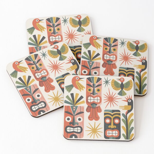 Item preview, Mid-Century Modern Tiki Paradise – Retro Atomic Tropical Gouache Art designed and sold by Tamas Das.