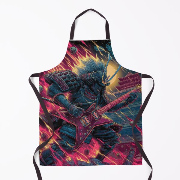 Item preview, Guitar Samurai ancient warrior rock Art — Bold Epic Fantasy Print designed and sold by CosmicRockArt.