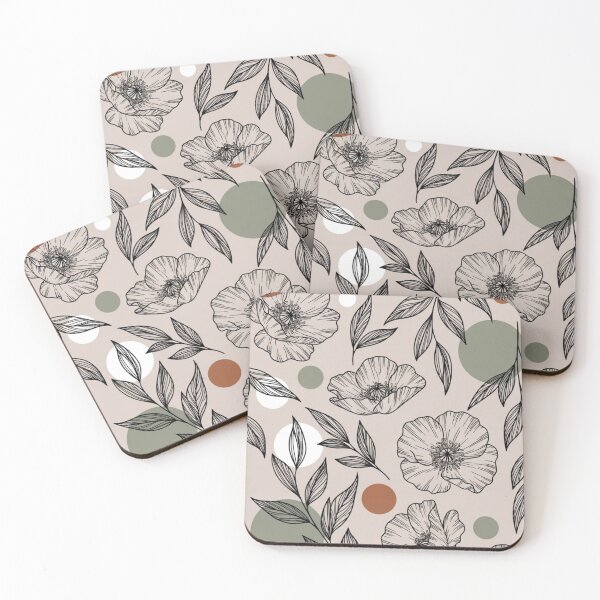 Item preview, Minimalist Floral Pattern, Seamless Botanical Design, Neutral Flower Illustration, Scandinavian Floral Print, Modern Boho Pattern designed and sold by GalleryPeak.