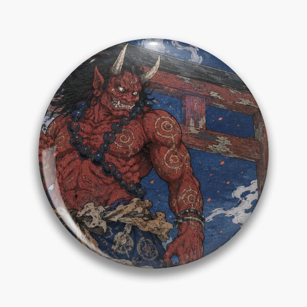 Item preview, Crimson Sentinel - Vintage Japanese Oni Ukiyo-e Woodblock designed and sold by bapupa.