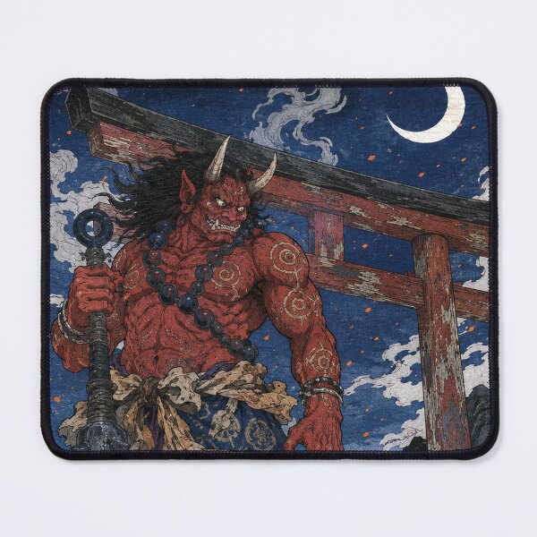 Item preview, Crimson Sentinel - Vintage Japanese Oni Ukiyo-e Woodblock designed and sold by bapupa.