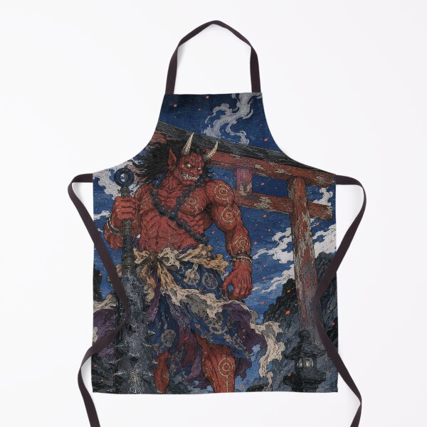 Item preview, Crimson Sentinel - Vintage Japanese Oni Ukiyo-e Woodblock designed and sold by bapupa.