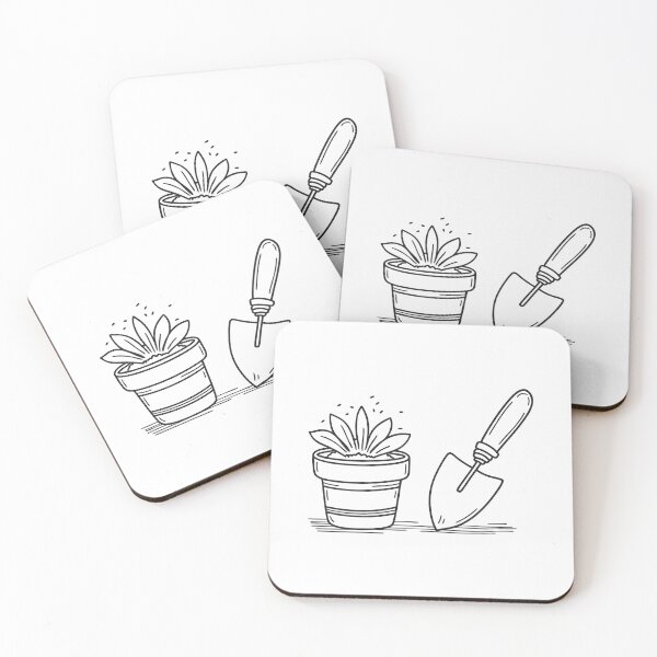Item preview, Flower Pot Next to Garden Trowel designed and sold by rasagamastore.