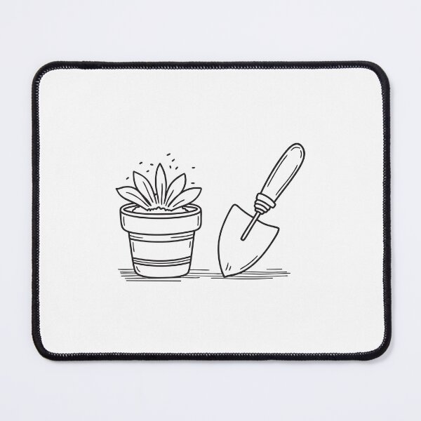 Item preview, Flower Pot Next to Garden Trowel designed and sold by rasagamastore.