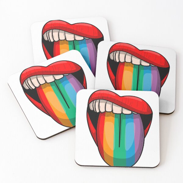 Item preview, LGBT Pride Rainbow Tongue Lips Illustration Pop Art designed and sold by Rhodes Shop.