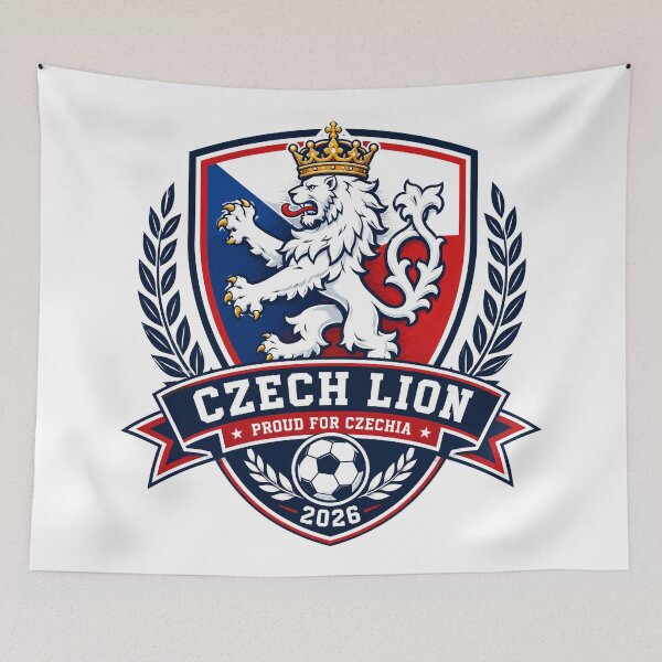 Item preview, Czechia 2026 Lion Football Crest designed and sold by RedCircleArt.