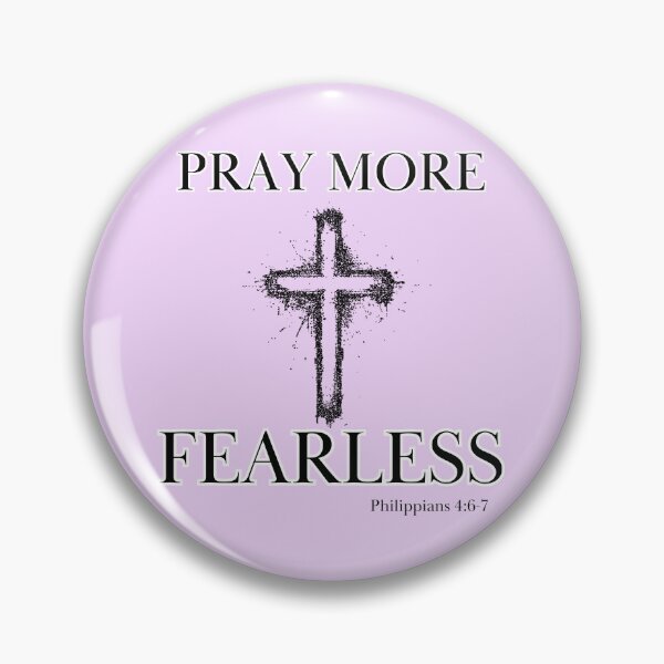 Item preview, Pray More Fearless Cross Bible Scripture Verse Christian designed and sold by Ceramic Scripture.
