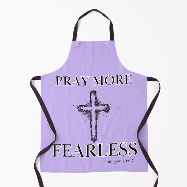 Item preview, Pray More Fearless Cross Bible Scripture Verse Christian designed and sold by Ceramic Scripture.