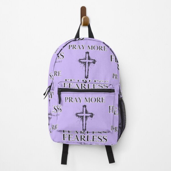 Item preview, Pray More Fearless Cross Bible Scripture Verse Christian designed and sold by Ceramic Scripture.