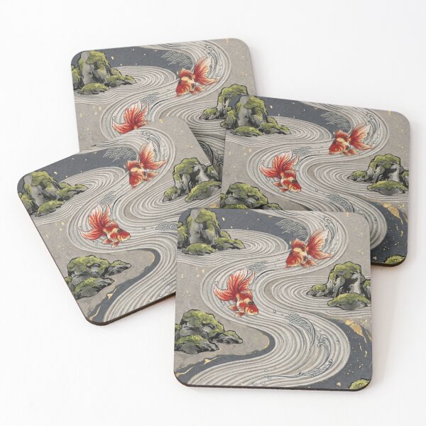 Item preview, Zen Garden Goldfish - Elegant Japanese Karesansui Art designed and sold by Hikariha Studio.