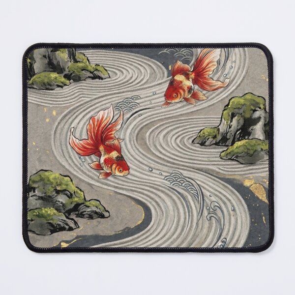 Item preview, Zen Garden Goldfish - Elegant Japanese Karesansui Art designed and sold by Hikariha Studio.