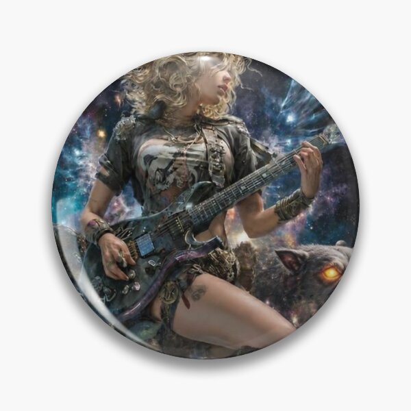 Item preview,   Rock Goddess Omnipotent Galaxy Wings — Bold Epic Music Print designed and sold by CosmicRockArt.