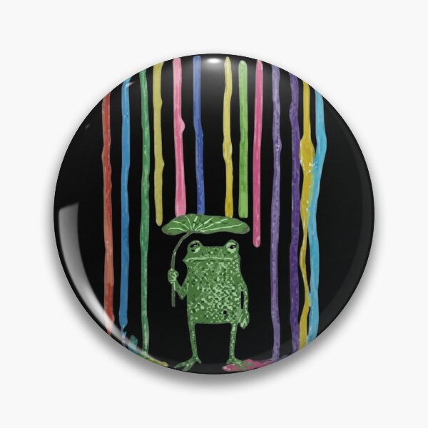 Item preview, Colorful Rain Frog with Leaf Umbrella Whimsical Art designed and sold by haitrieuic96.