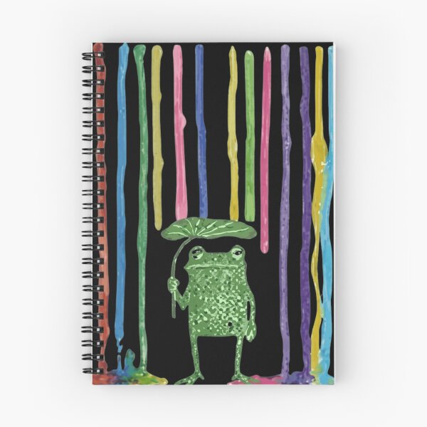 Item preview, Colorful Rain Frog with Leaf Umbrella Whimsical Art designed and sold by haitrieuic96.