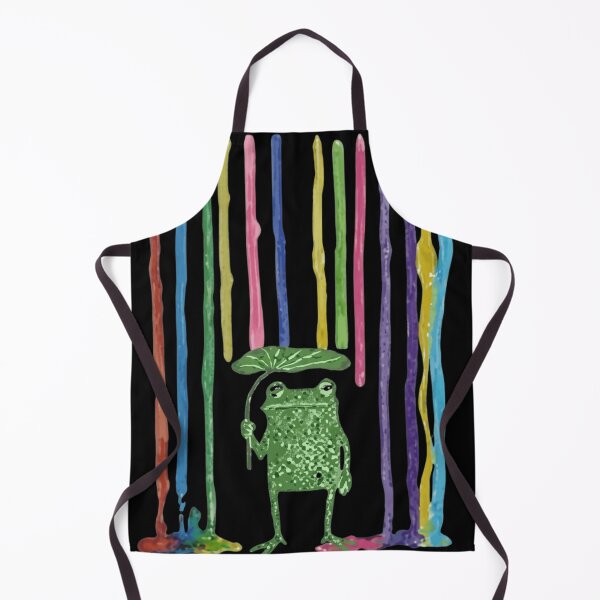 Item preview, Colorful Rain Frog with Leaf Umbrella Whimsical Art designed and sold by haitrieuic96.