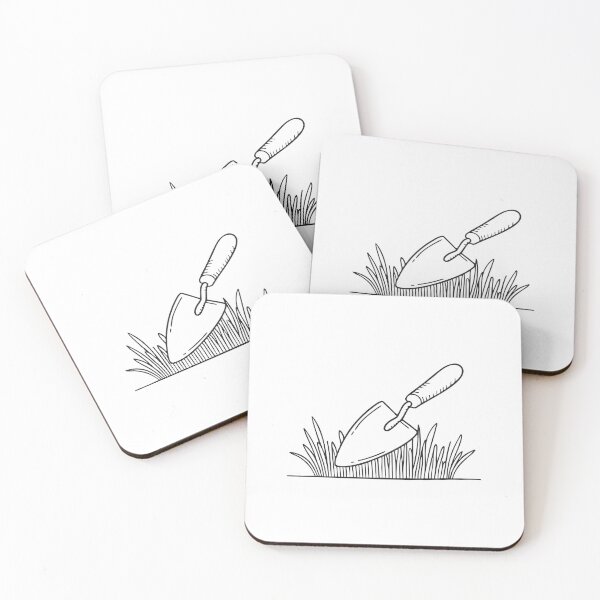 Item preview, Trimmed Grass Beside Garden Trowel designed and sold by rasagamastore.