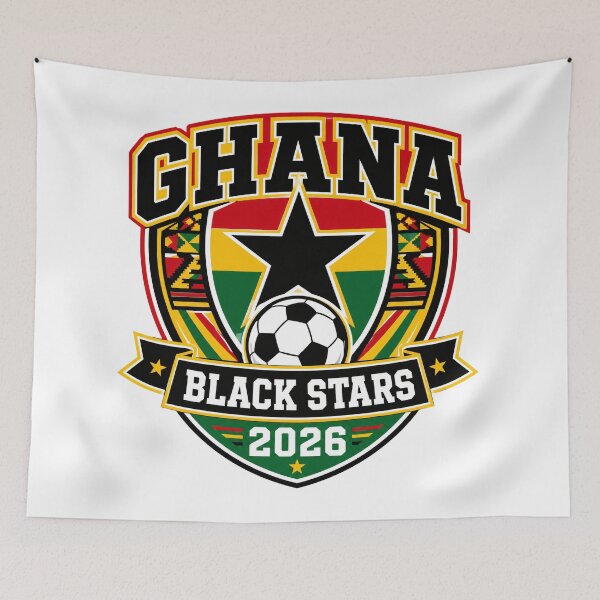 Item preview, Ghana 2026 Black Stars Football Crest designed and sold by RedCircleArt.