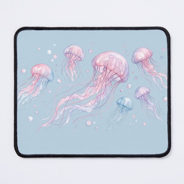 Item preview, Pastel Jellyfish in Midnight Ocean designed and sold by Essence-Rise .