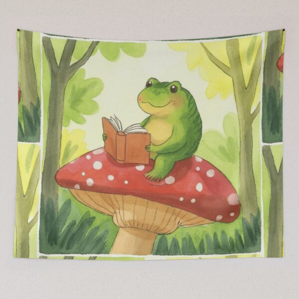 Item preview, Frog Reading a Tiny Book designed and sold by pompom123.