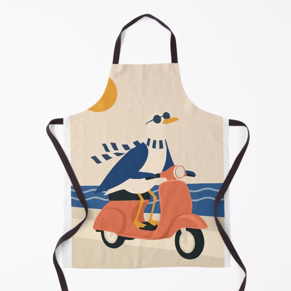 Item preview, Seagull on Vintage Scooter – Coastal Retro Decor designed and sold by Studio pod Burom.