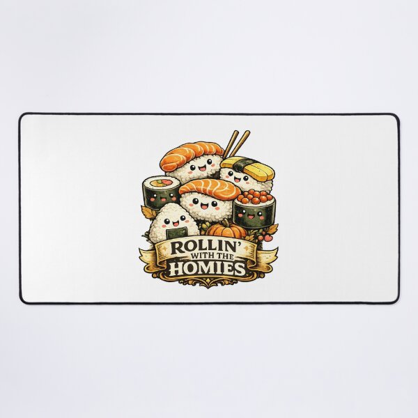 Item preview, Rollin With The Homies Cute Kawaii Sushi designed and sold by Mr Lee.