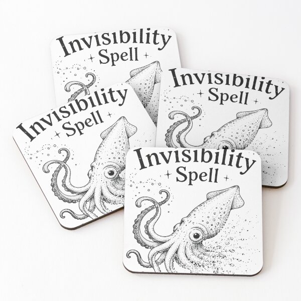 Item preview, Casting An Invisibility Spell Funny Squid Magic Witchy Art designed and sold by WormJ.