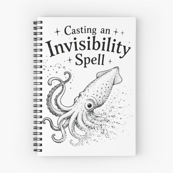 Item preview, Casting An Invisibility Spell Funny Squid Magic Witchy Art designed and sold by WormJ.