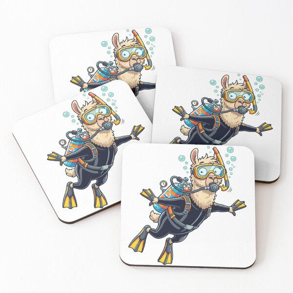 Item preview, Scuba Diving Llama Cute Cartoon Ocean Diver designed and sold by Surojit Das.