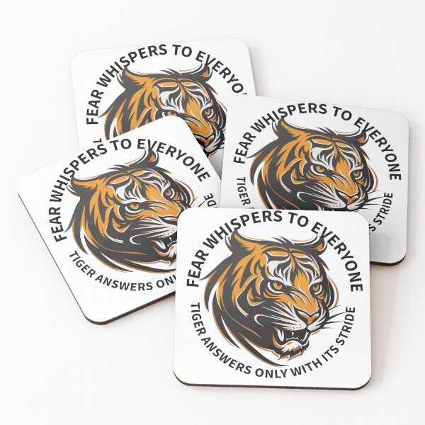 Item preview, ​Motivational Tiger Quote Fear Whispers Stride designed and sold by jttrends.