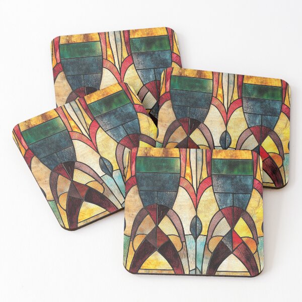 Item preview, Desert Sunrise Art Deco Stained Glass Photo Texture designed and sold by DigitaICraft.