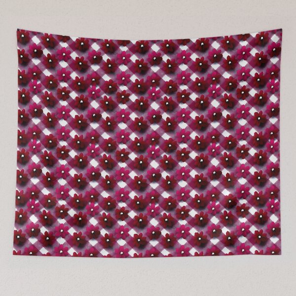 Item preview, Textured Magenta Check And Dark Floral Pattern designed and sold by igraphixart.