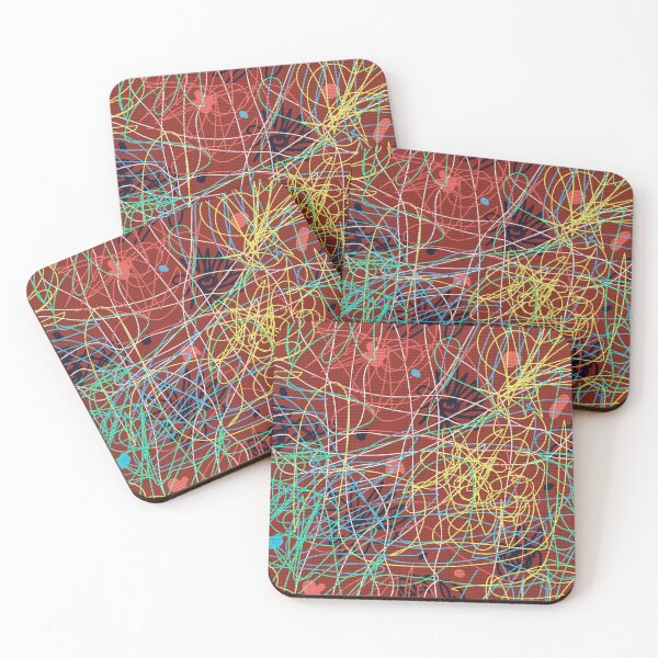 Item preview, Colorful Abstract Scribble Art – Vibrant Doodle Lines and Paint Splatter  designed and sold by Skryp-art.