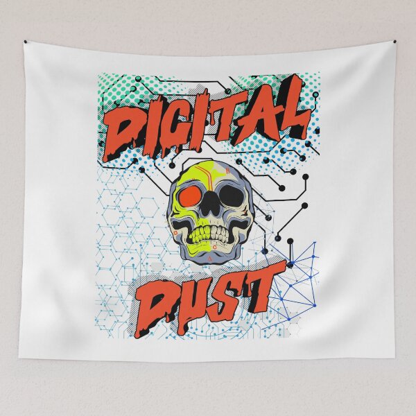 Item preview, Digital Rust Cyberpunk Skull Graphic - Edgy Sci-Fi Tech Apparel designed and sold by GraphixByHub.