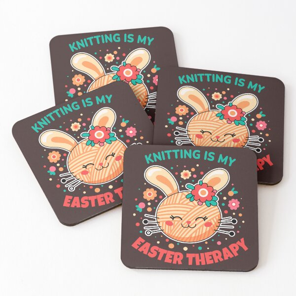 Item preview, Knitting Is My Easter Therapy – Cute Bunny Yarn Ball Knitting designed and sold by Skryp-art.