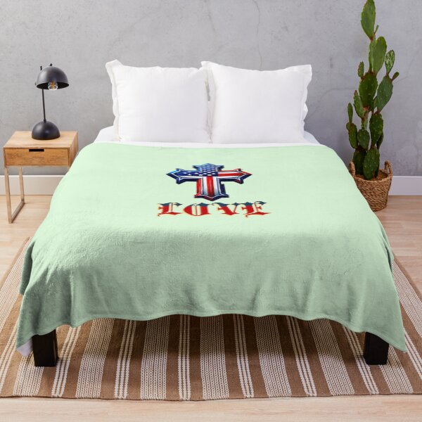 Item preview, Jesus cross with usa flag t shrit and sticker item designed and sold by Love Gifts.