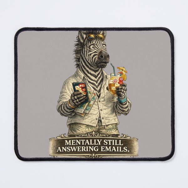 Item preview, Vacation Burnout Society – Zebra Mentally Still Answering Emails designed and sold by ByAnad.
