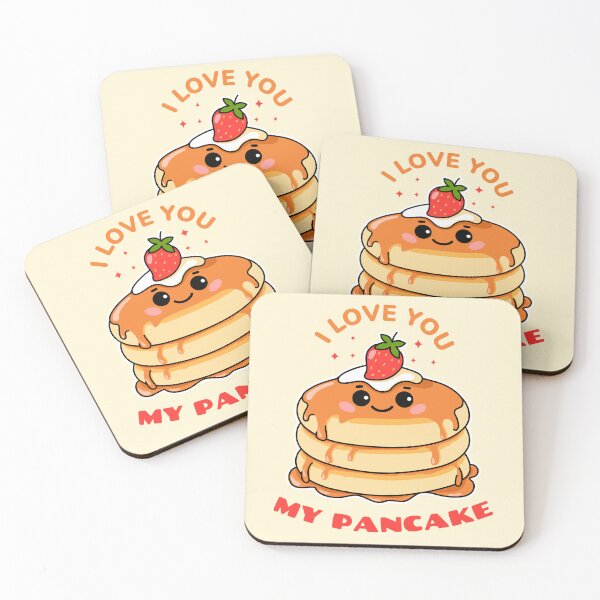 Item preview, Cute Kawaii Pancakes – I Love You My Pancake designed and sold by Skryp-art.