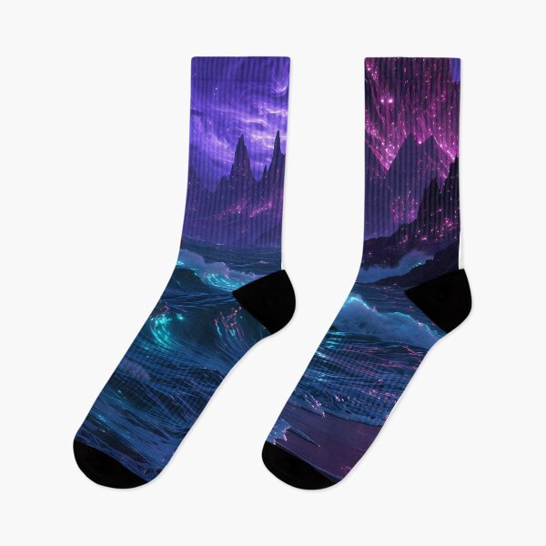 Item preview, Cosmic Peaks: A Surreal Ocean Beneath the Nebula of the Universe designed and sold by VoidVeilStudio.