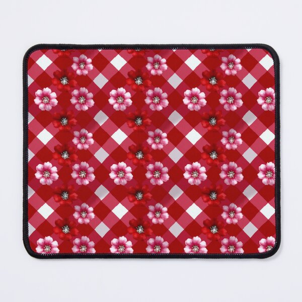 Item preview, Bright Red Gingham And Pink Floral Picnic Pattern designed and sold by igraphixart.