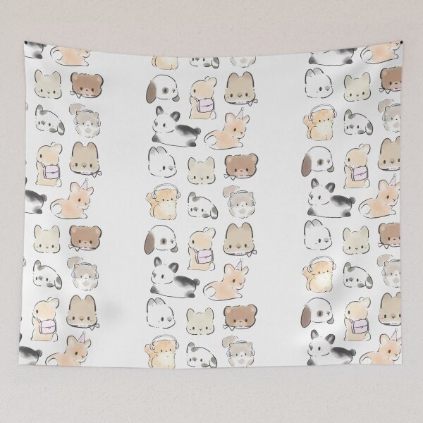 Item preview, Aesthetic Stickers Beige Cute Bunny designed and sold by Aesthetic St1ckers.