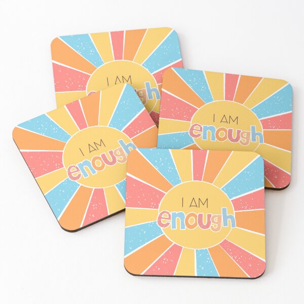 Item preview, I Am Enough - Retro Sunshine Affirmation Poster designed and sold by SunnyBunnyWorks.