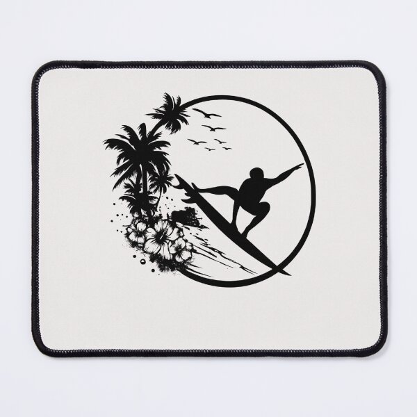 Item preview, Tropical Surfer Silhouette Sticker | Vintage Surfing Beach Design | Hawaiian Surf Art designed and sold by designerr23 ⭐⭐⭐⭐⭐.