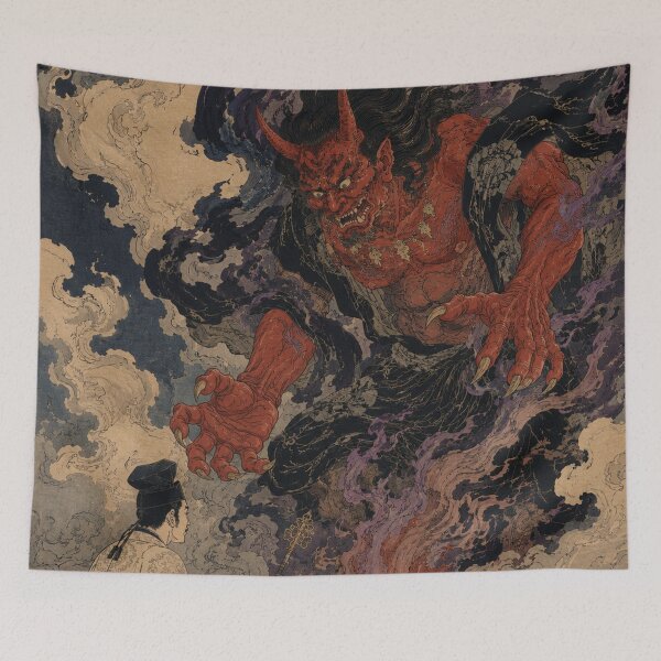Item preview, Shadow Weaver - Vintage Japanese Oni Ukiyo-e Woodblock designed and sold by bapupa.