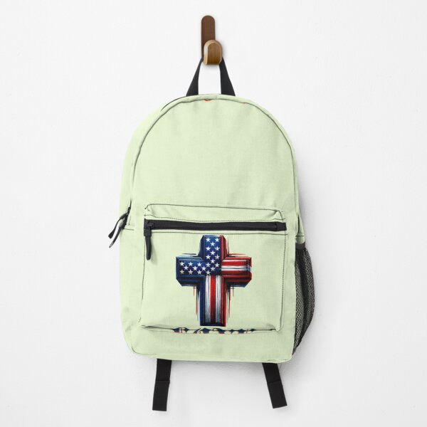 Artikelvorschau, USA flag and jesus cross t shrit and sticker entworfen und verkauft von Love Gifts.