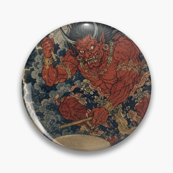 Item preview, Storm Bringer - Vintage Japanese Oni Ukiyo-e Woodblock designed and sold by bapupa.