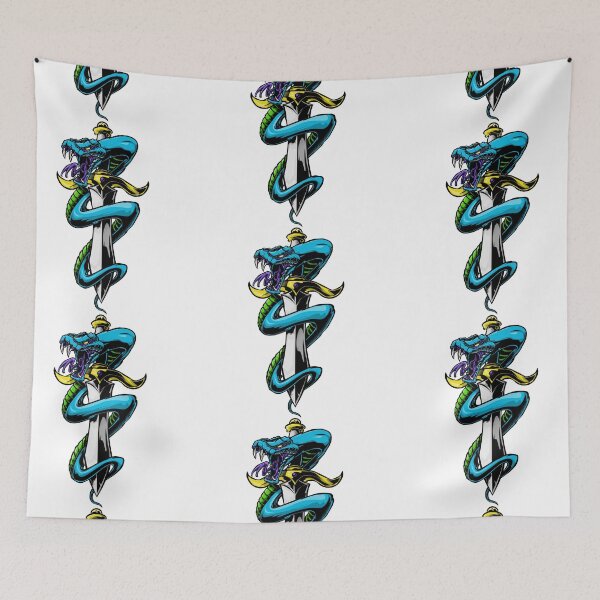 Item preview, Venom Fang – Serpent Wrapped Dagger Tattoo Art designed and sold by Divichan.