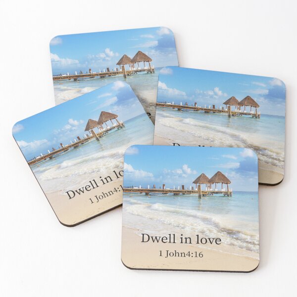 Item preview, Dwell in Love – 1 John 4:16 Christian Beach Verse Art designed and sold by photoart1854.