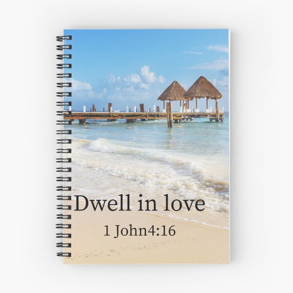 Item preview, Dwell in Love – 1 John 4:16 Christian Beach Verse Art designed and sold by photoart1854.