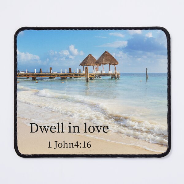 Item preview, Dwell in Love – 1 John 4:16 Christian Beach Verse Art designed and sold by photoart1854.
